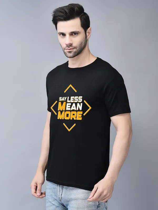 Black_Cotton_Printed_Crew_Neck_Half_Sleeve_T-Shirt_For_Men