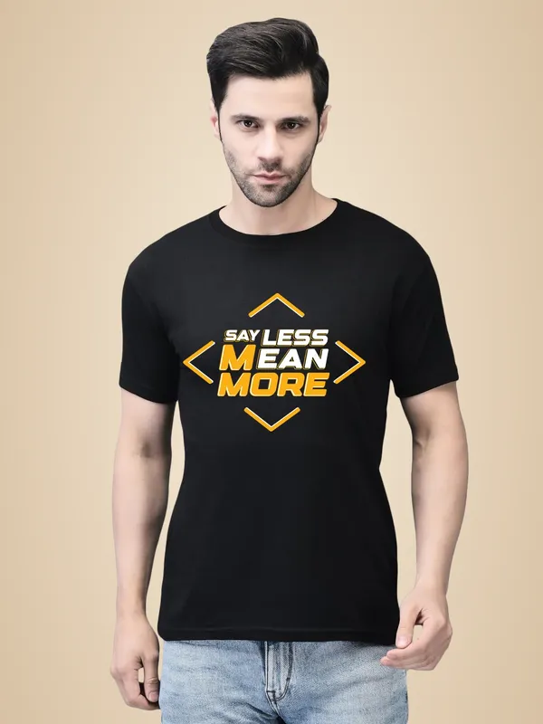 Black_Cotton_Printed_Crew_Neck_Half_Sleeve_T-Shirt_For_Men