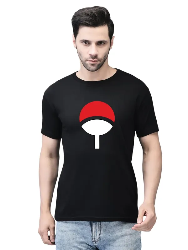 Black_Cotton_Printed_Crew_Neck_Half_Sleeve_T-Shirt_For_Men