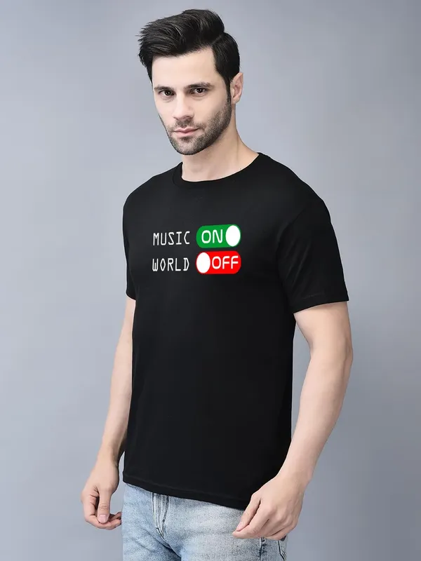 Black_Cotton_Printed_Crew_Neck_Half_Sleeve_T-Shirt_For_Men