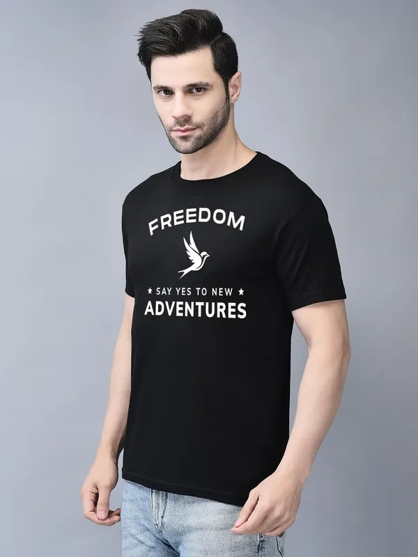 Black_Cotton_Printed_Crew_Neck_Half_Sleeve_T-Shirt_For_Men