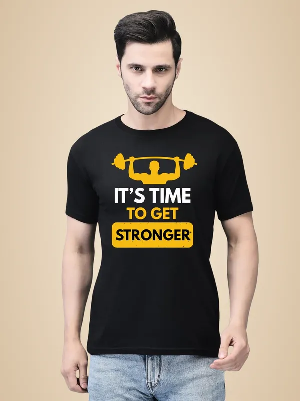 Black_Cotton_Printed_Crew_Neck_Half_Sleeve_T-Shirt_For_Men