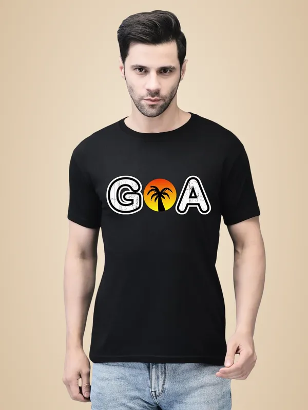 Black_Cotton_Printed_Crew_Neck_Half_Sleeve_T-Shirt_For_Men