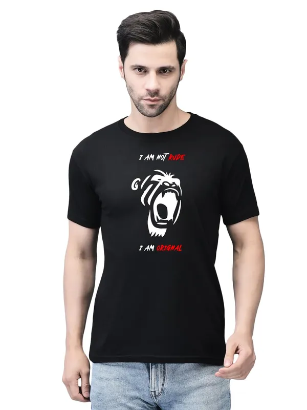 Black_Cotton_Printed_Crew_Neck_Half_Sleeve_T-Shirt_For_Men