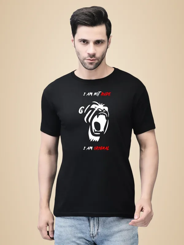 Black_Cotton_Printed_Crew_Neck_Half_Sleeve_T-Shirt_For_Men