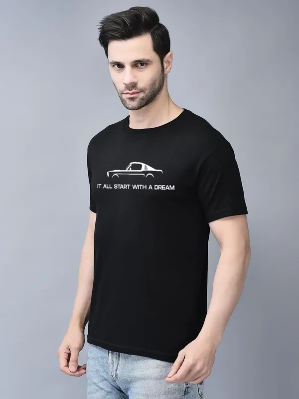 Black_Cotton_Printed_Crew_Neck_Half_Sleeve_T-Shirt_For_Men