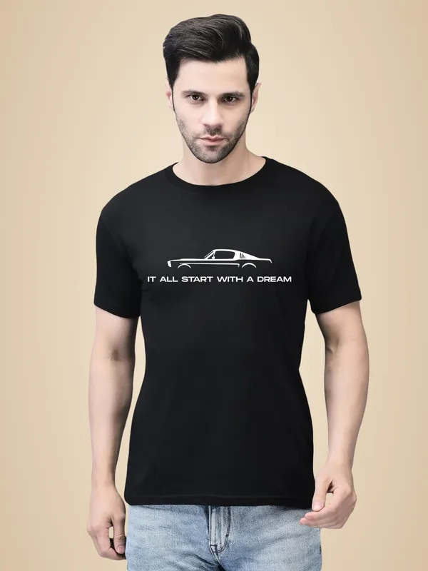 Black_Cotton_Printed_Crew_Neck_Half_Sleeve_T-Shirt_For_Men