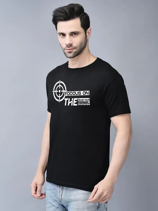 Black_Cotton_Printed_Crew_Neck_Half_Sleeve_T-Shirt_For_Men