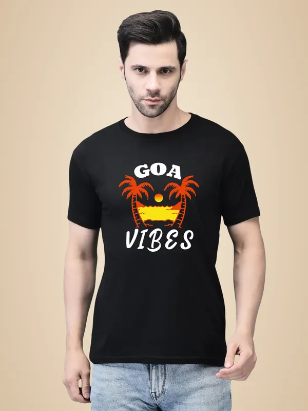 Black_Cotton_Printed_Crew_Neck_Half_Sleeve_T-Shirt_For_Men