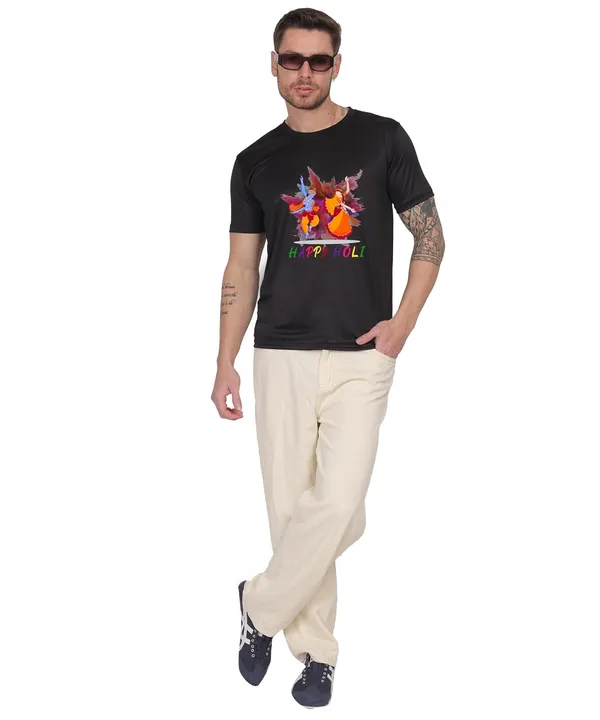 Black_Cotton_Printed_Crew_Neck_Half_Sleeve_T-Shirt_For_Men