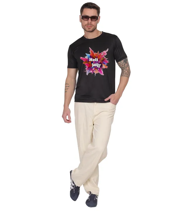 Black_Cotton_Printed_Crew_Neck_Half_Sleeve_T-Shirt_For_Men
