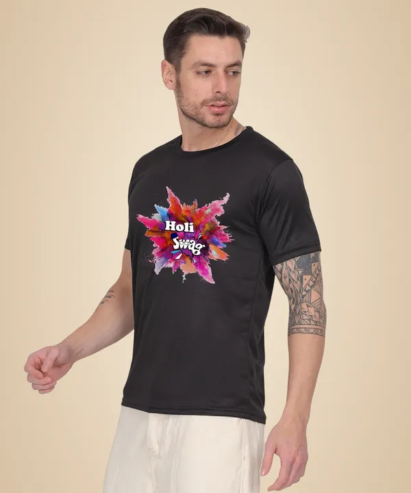 Black_Cotton_Printed_Crew_Neck_Half_Sleeve_T-Shirt_For_Men