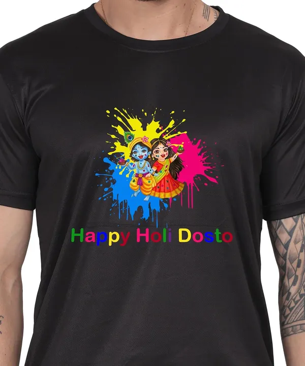Black_Cotton_Printed_Crew_Neck_Half_Sleeve_T-Shirt_For_Men