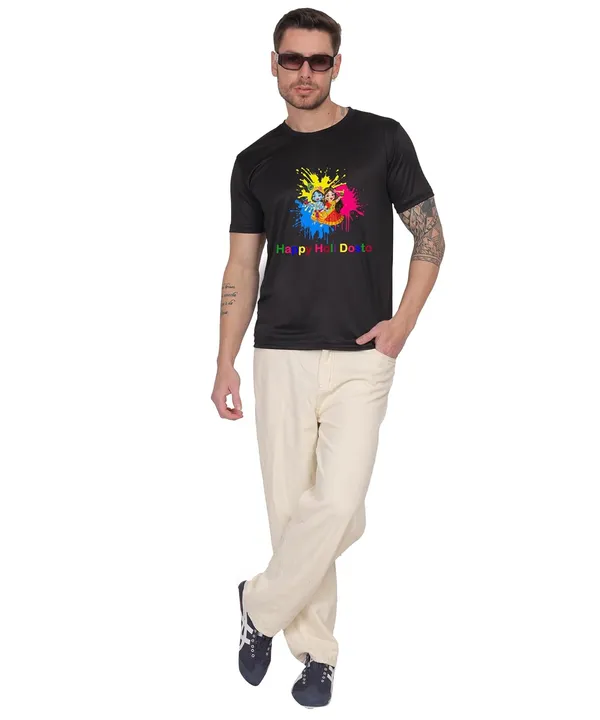 Black_Cotton_Printed_Crew_Neck_Half_Sleeve_T-Shirt_For_Men