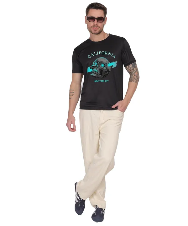 Black_Cotton_Printed_Crew_Neck_Half_Sleeve_T-Shirt_For_Men