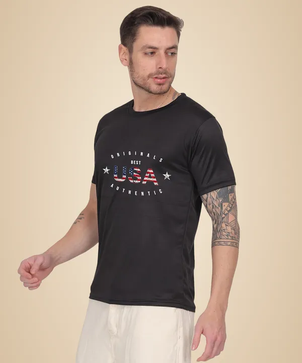Black_Cotton_Printed_Crew_Neck_Half_Sleeve_T-Shirt_For_Men