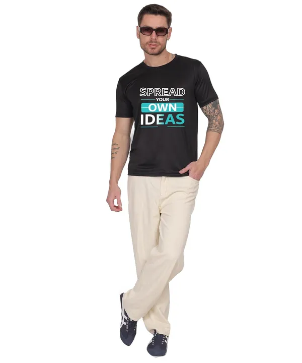 Black_Cotton_Printed_Crew_Neck_Half_Sleeve_T-Shirt_For_Men