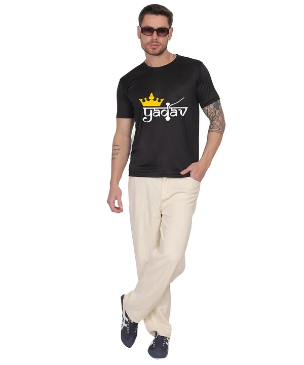 Black_Cotton_Printed_Crew_Neck_Half_Sleeve_T-Shirt_For_Men