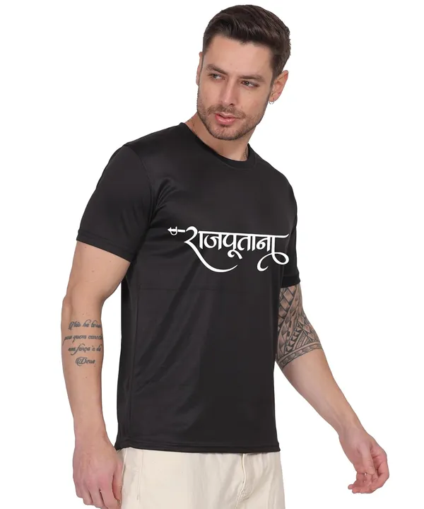 Black_Cotton_Printed_Crew_Neck_Half_Sleeve_T-Shirt_For_Men