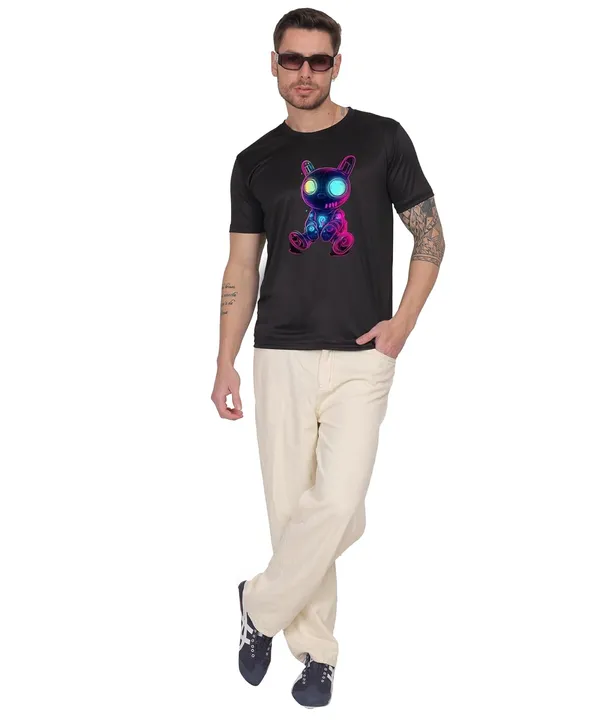 Black_Cotton_Printed_Crew_Neck_Half_Sleeve_T-Shirt_For_Men