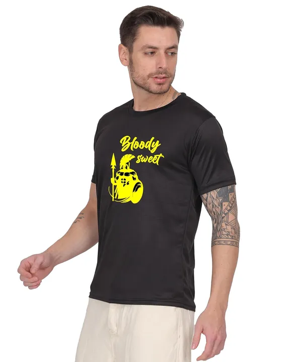 Black_Cotton_Printed_Crew_Neck_Half_Sleeve_T-Shirt_For_Men