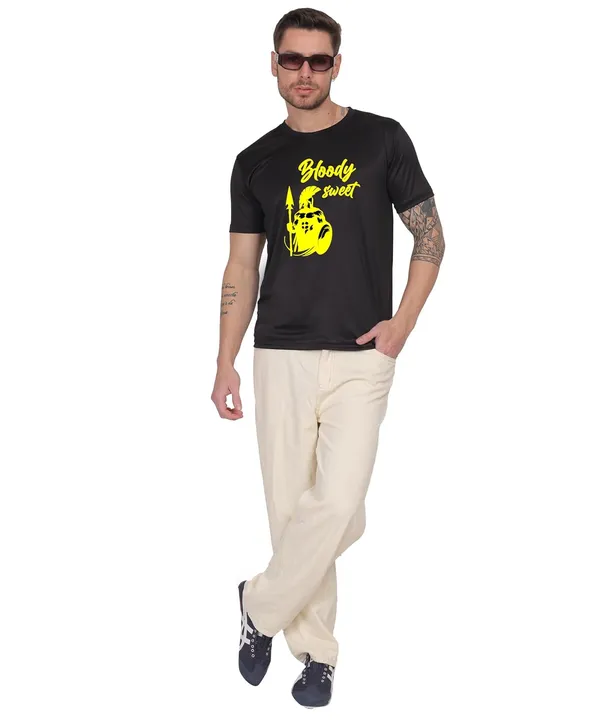 Black_Cotton_Printed_Crew_Neck_Half_Sleeve_T-Shirt_For_Men