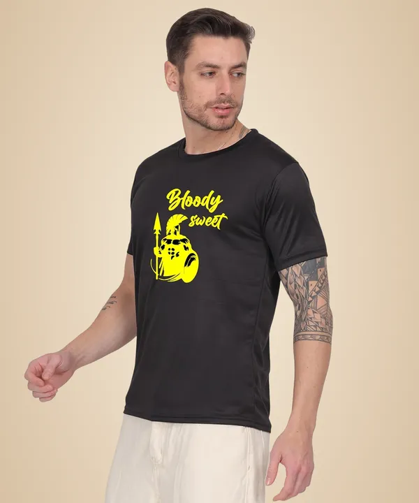 Black_Cotton_Printed_Crew_Neck_Half_Sleeve_T-Shirt_For_Men