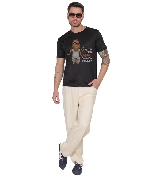 Black_Cotton_Printed_Crew_Neck_Half_Sleeve_T-Shirt_For_Men