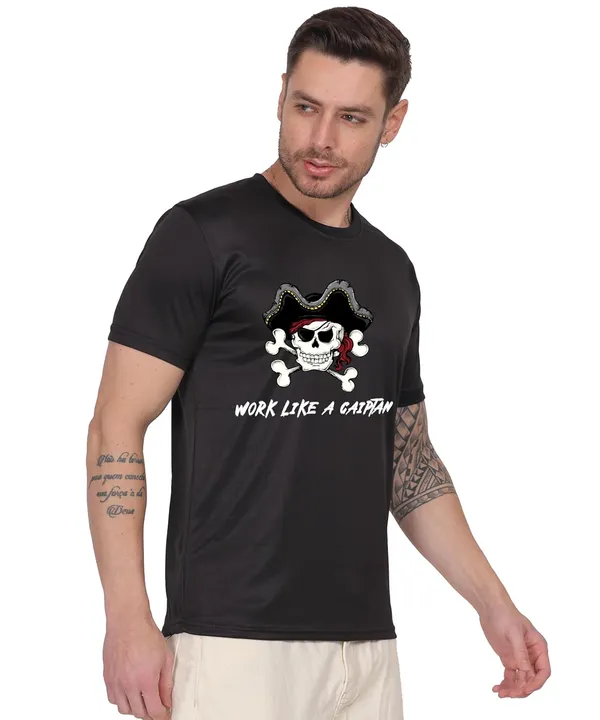Black_Cotton_Printed_Crew_Neck_Half_Sleeve_T-Shirt_For_Men