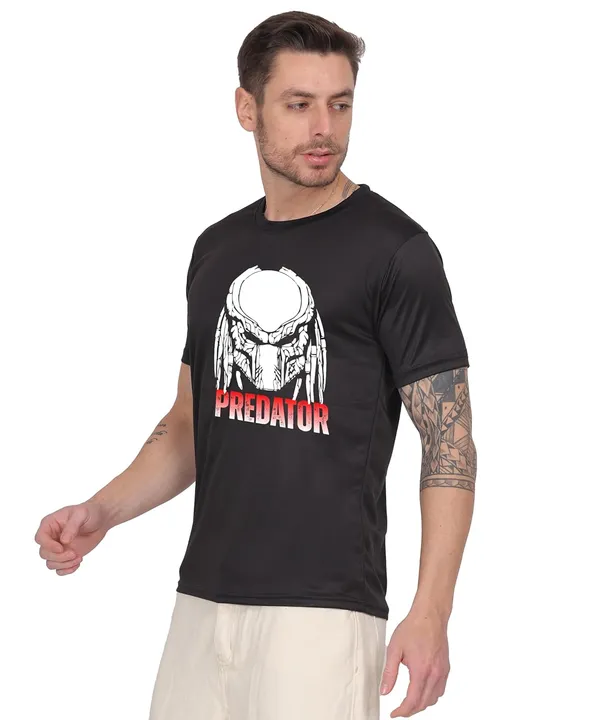 Black_Cotton_Printed_Crew_Neck_Half_Sleeve_T-Shirt_For_Men