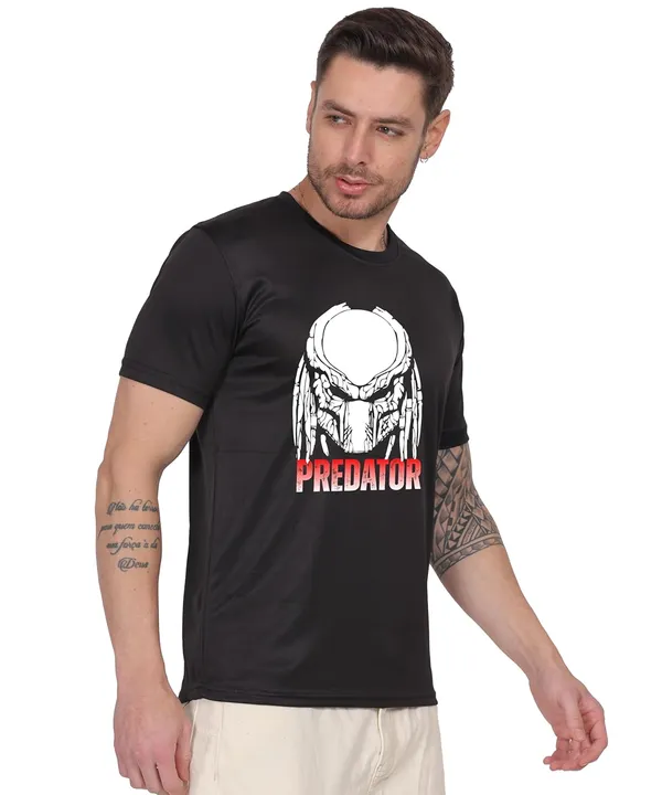 Black_Cotton_Printed_Crew_Neck_Half_Sleeve_T-Shirt_For_Men