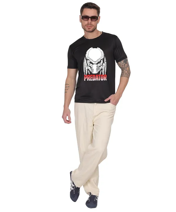 Black_Cotton_Printed_Crew_Neck_Half_Sleeve_T-Shirt_For_Men