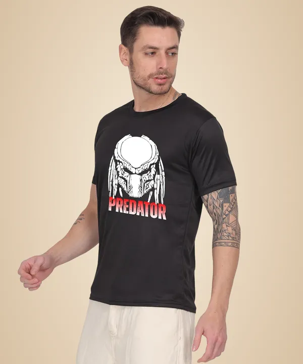 Black_Cotton_Printed_Crew_Neck_Half_Sleeve_T-Shirt_For_Men