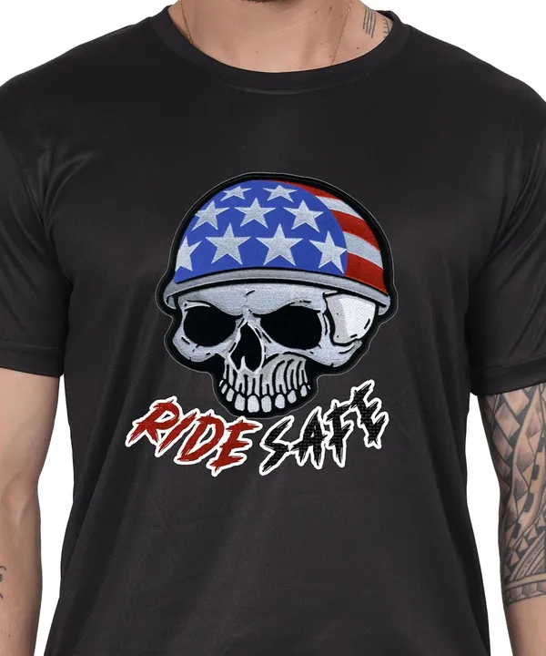 Black_Cotton_Printed_Crew_Neck_Half_Sleeve_T-Shirt_For_Men