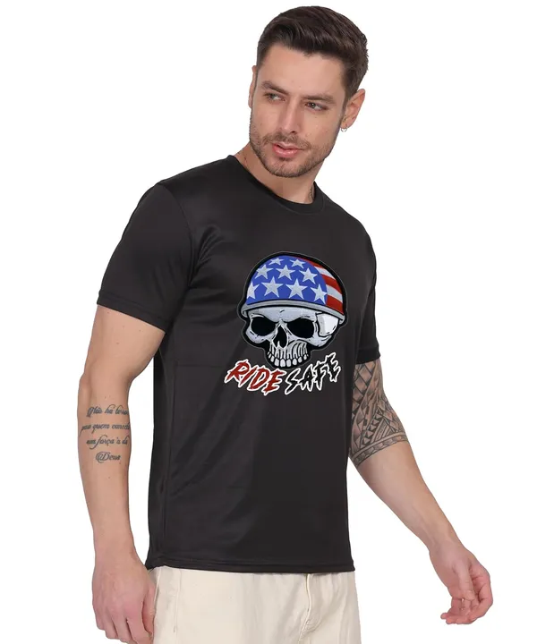 Black_Cotton_Printed_Crew_Neck_Half_Sleeve_T-Shirt_For_Men