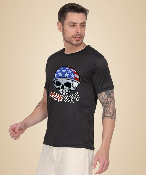 Black_Cotton_Printed_Crew_Neck_Half_Sleeve_T-Shirt_For_Men