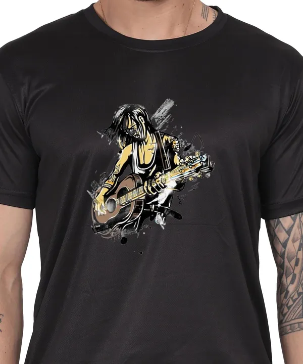 Black_Cotton_Printed_Crew_Neck_Half_Sleeve_T-Shirt_For_Men