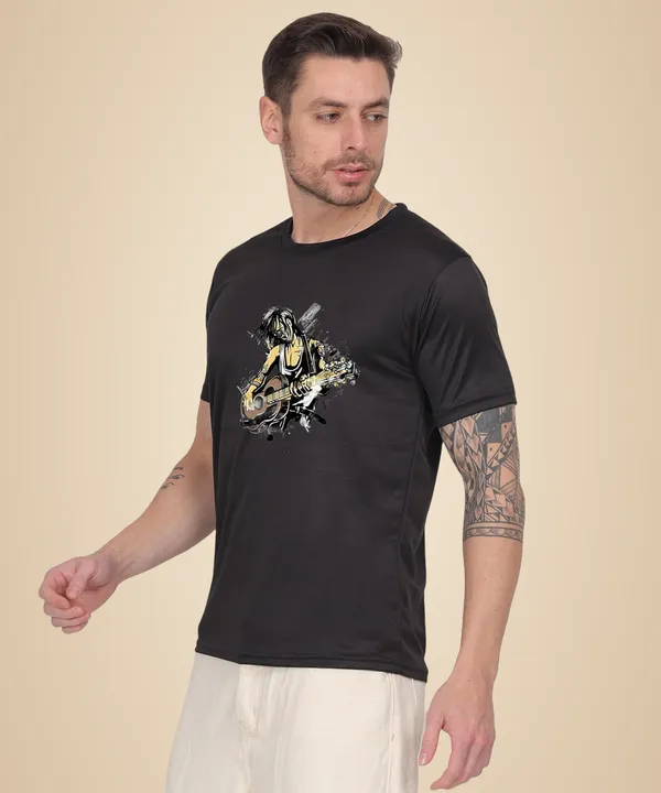Black_Cotton_Printed_Crew_Neck_Half_Sleeve_T-Shirt_For_Men