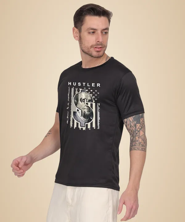 Black_Cotton_Printed_Crew_Neck_Half_Sleeve_T-Shirt_For_Men