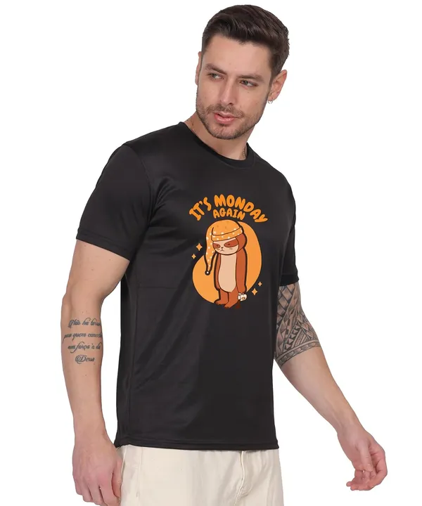 Black_Cotton_Printed_Crew_Neck_Half_Sleeve_T-Shirt_For_Men