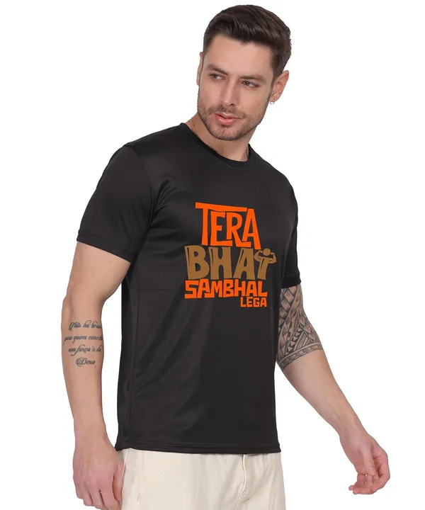 Black_Cotton_Printed_Crew_Neck_Half_Sleeve_T-Shirt_For_Men