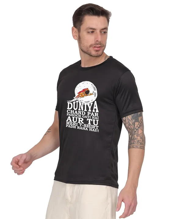 Black_Cotton_Printed_Crew_Neck_Half_Sleeve_T-Shirt_For_Men