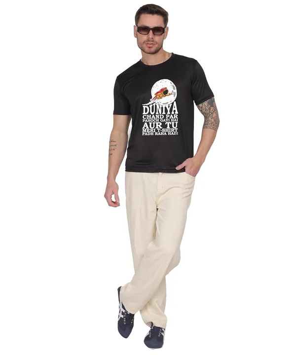 Black_Cotton_Printed_Crew_Neck_Half_Sleeve_T-Shirt_For_Men