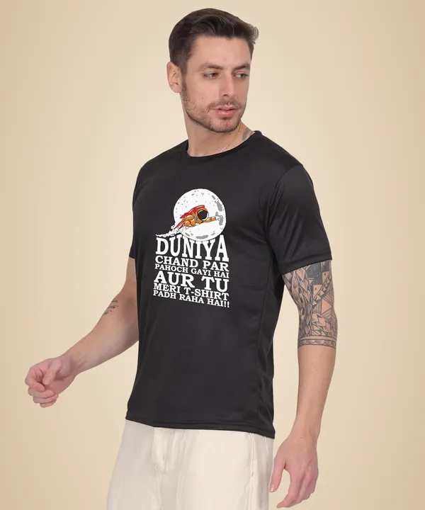 Black_Cotton_Printed_Crew_Neck_Half_Sleeve_T-Shirt_For_Men