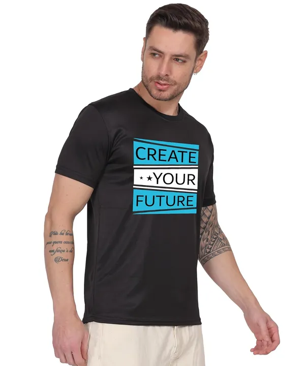 Black_Cotton_Printed_Crew_Neck_Half_Sleeve_T-Shirt_For_Men