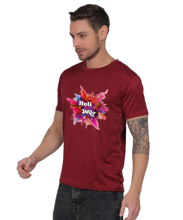 Brown_Cotton_Printed_Crew_Neck_Half_Sleeve_T-Shirt_For_Men