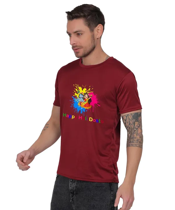 Brown_Cotton_Printed_Crew_Neck_Half_Sleeve_T-Shirt_For_Men