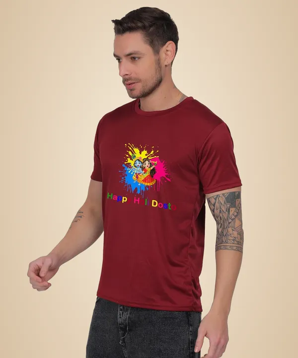 Brown_Cotton_Printed_Crew_Neck_Half_Sleeve_T-Shirt_For_Men