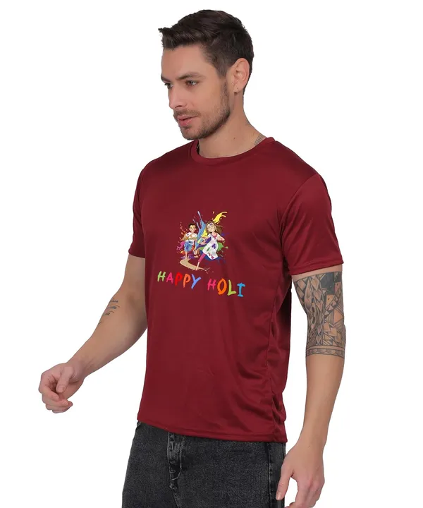 Brown_Cotton_Printed_Crew_Neck_Half_Sleeve_T-Shirt_For_Men