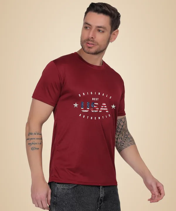 Brown_Cotton_Printed_Crew_Neck_Half_Sleeve_T-Shirt_For_Men